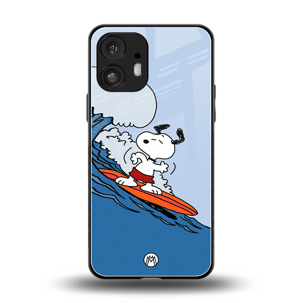 snoopy surfing back phone cover | glass case for nothing phone 2