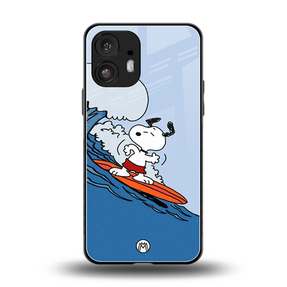 snoopy surfing back phone cover | glass case for nothing phone 2