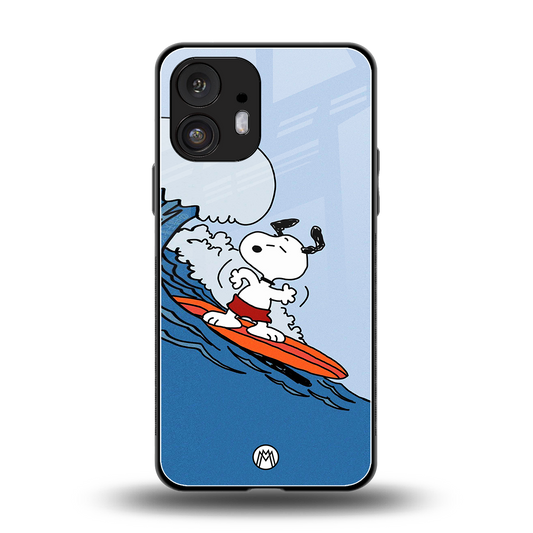snoopy surfing back phone cover | glass case for nothing phone 2