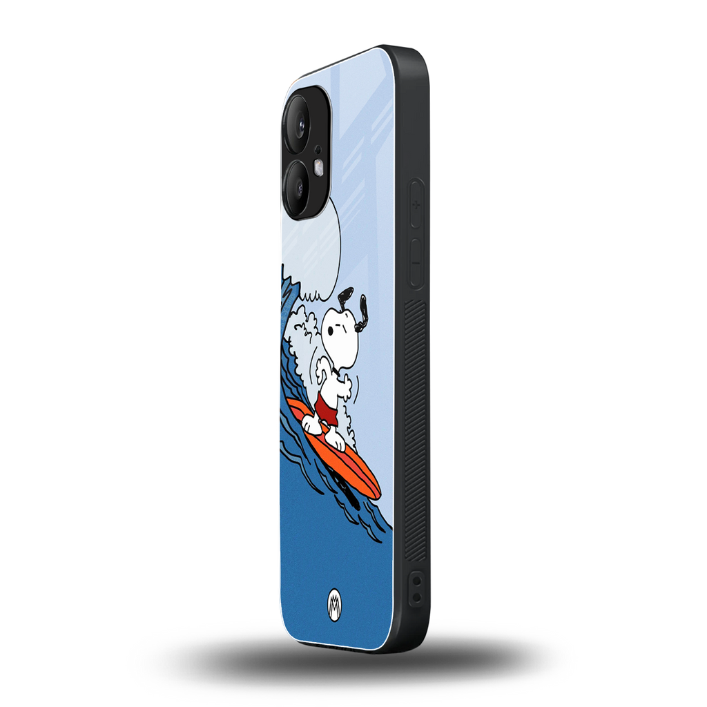 snoopy surfing back phone cover | glass case for nothing phone 2
