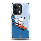 snoopy surfing back phone cover | glass case for oneplus nord 3