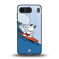 snoopy surfing back phone cover | glass case for oneplus nord 4