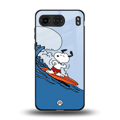 snoopy surfing back phone cover | glass case for oneplus nord 4