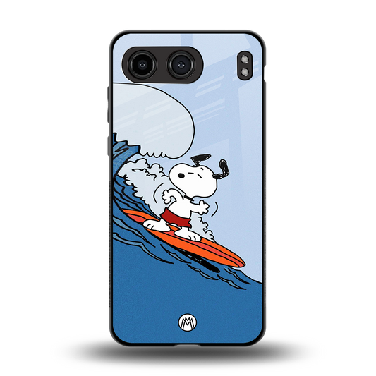 snoopy surfing back phone cover | glass case for oneplus nord 4
