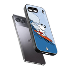 snoopy surfing back phone cover | glass case for oneplus nord 4