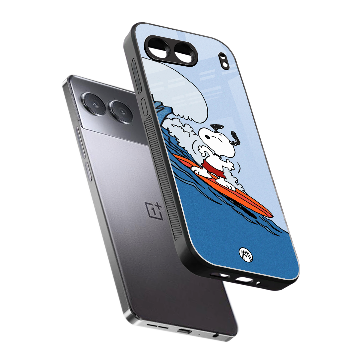 snoopy surfing back phone cover | glass case for oneplus nord 4