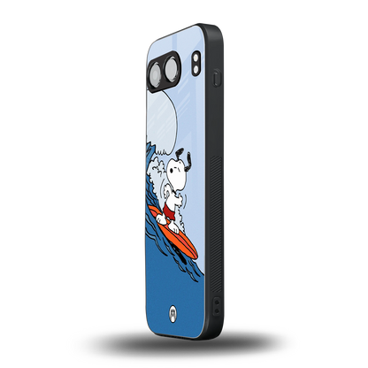 snoopy surfing back phone cover | glass case for oneplus nord 4