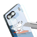 snoopy surfing back phone cover | glass case for oneplus nord 4
