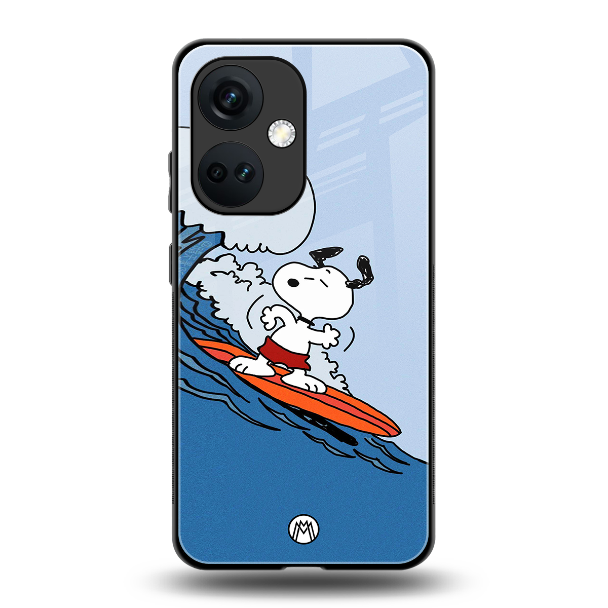 snoopy surfing back phone cover | glass case for oneplus nord ce 3