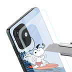 snoopy surfing back phone cover | glass case for oneplus nord ce 3