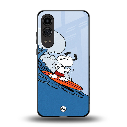 snoopy surfing back phone cover | glass case for oneplus nord ce 4 lite