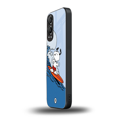 snoopy surfing back phone cover | glass case for oneplus nord ce 4 lite