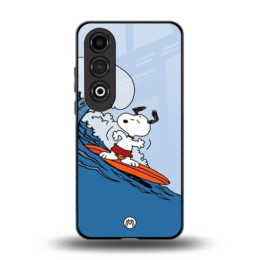snoopy surfing back phone cover | glass case for oneplus nord ce 4