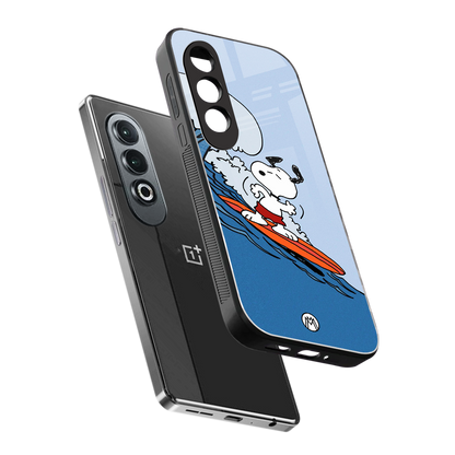 snoopy surfing back phone cover | glass case for oneplus nord ce 4