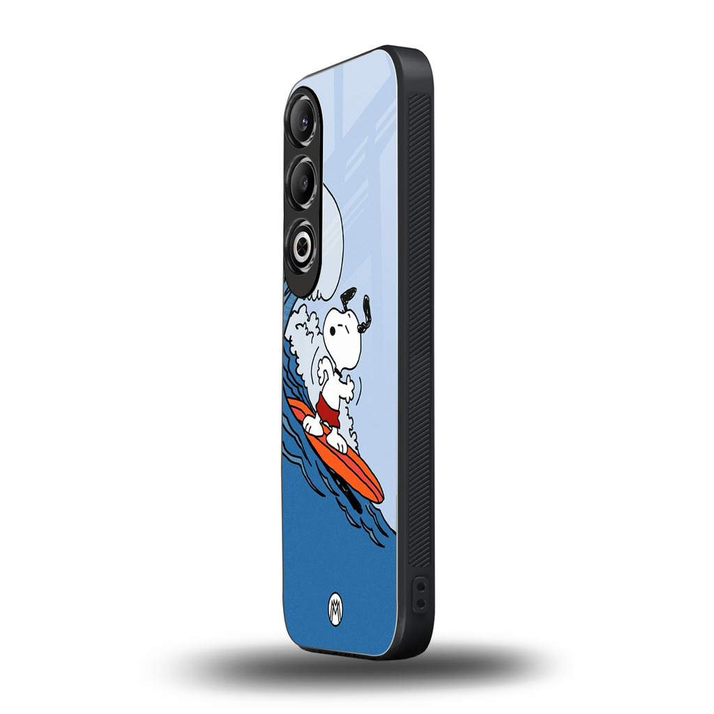 snoopy surfing back phone cover | glass case for oneplus nord ce 4