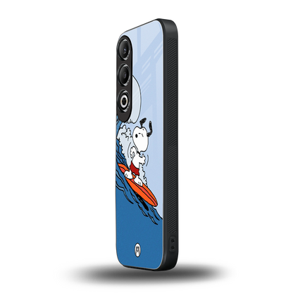 snoopy surfing back phone cover | glass case for oneplus nord ce 4