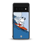 snoopy surfing back phone cover | glass case for google pixel 6 pro