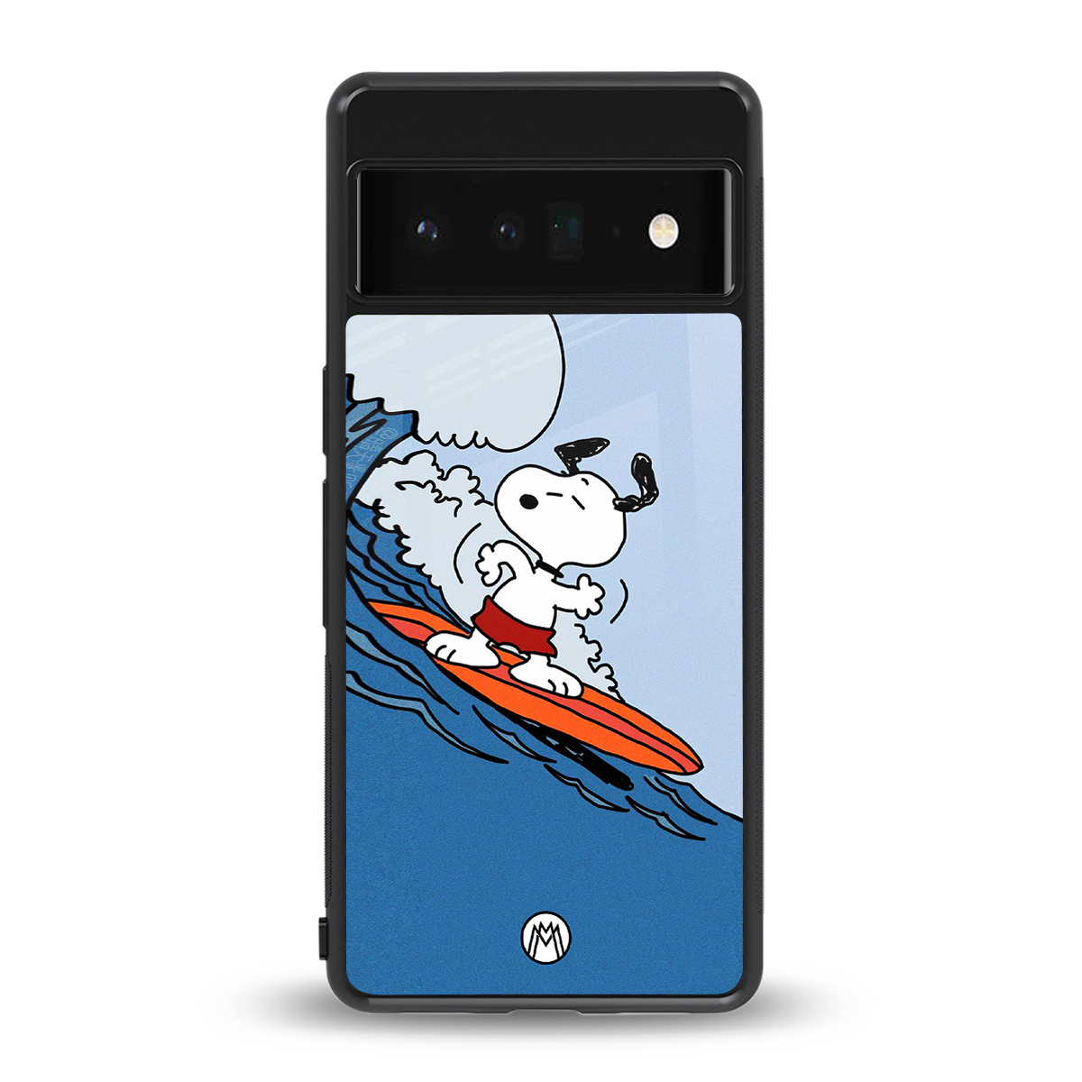 snoopy surfing back phone cover | glass case for google pixel 6 pro