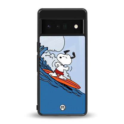 snoopy surfing back phone cover | glass case for google pixel 6 pro