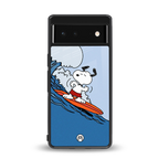 snoopy surfing back phone cover | glass case for google pixel 6