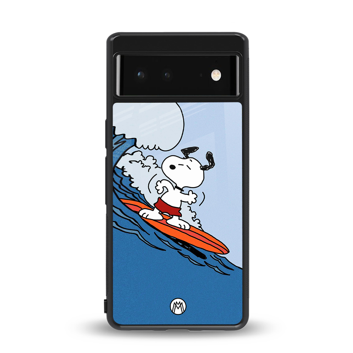 snoopy surfing back phone cover | glass case for google pixel 6