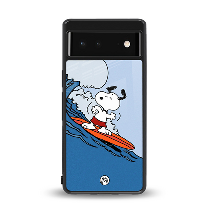 snoopy surfing back phone cover | glass case for google pixel 6