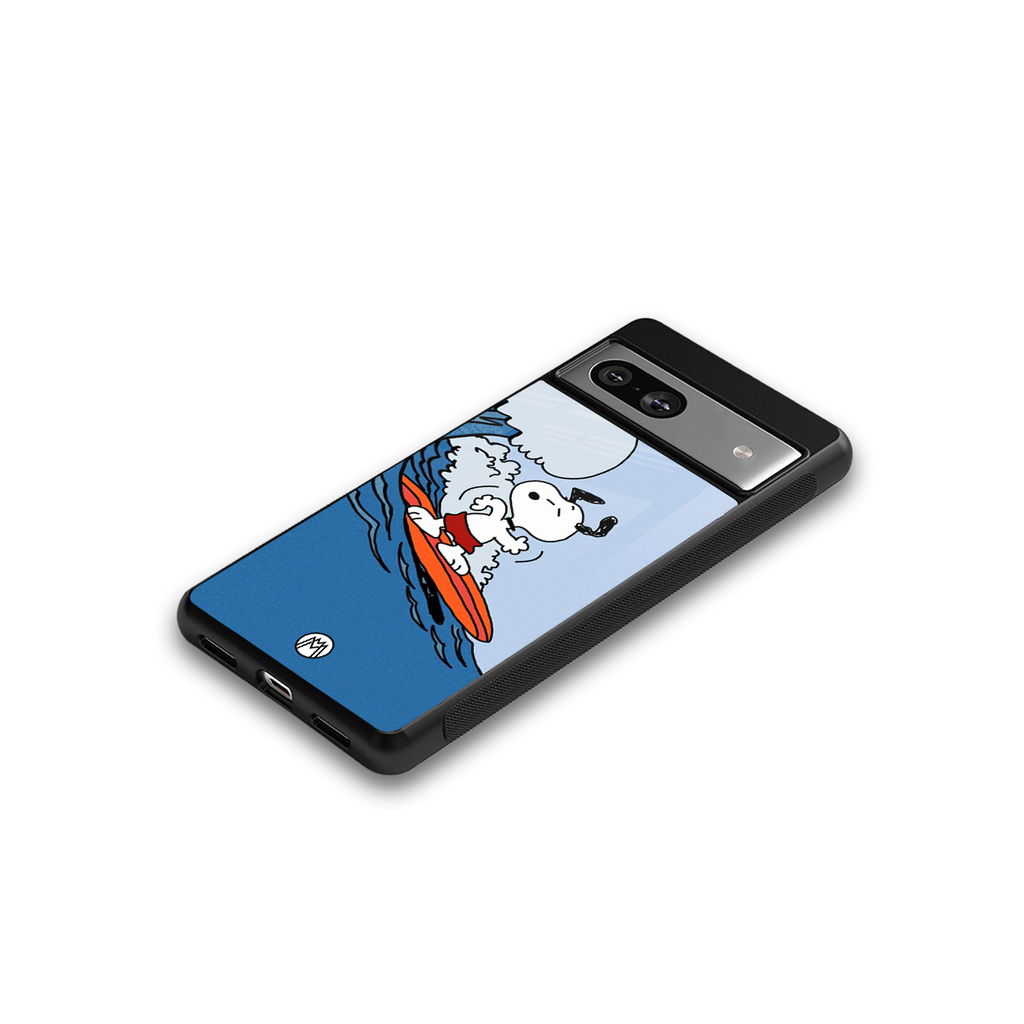 snoopy surfing back phone cover | glass case for Google Pixel 7