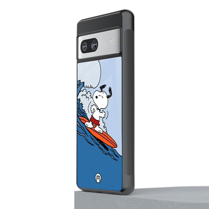 snoopy surfing back phone cover | glass case for Google Pixel 7A