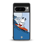 snoopy surfing back phone cover | glass case for google pixel 8 pro