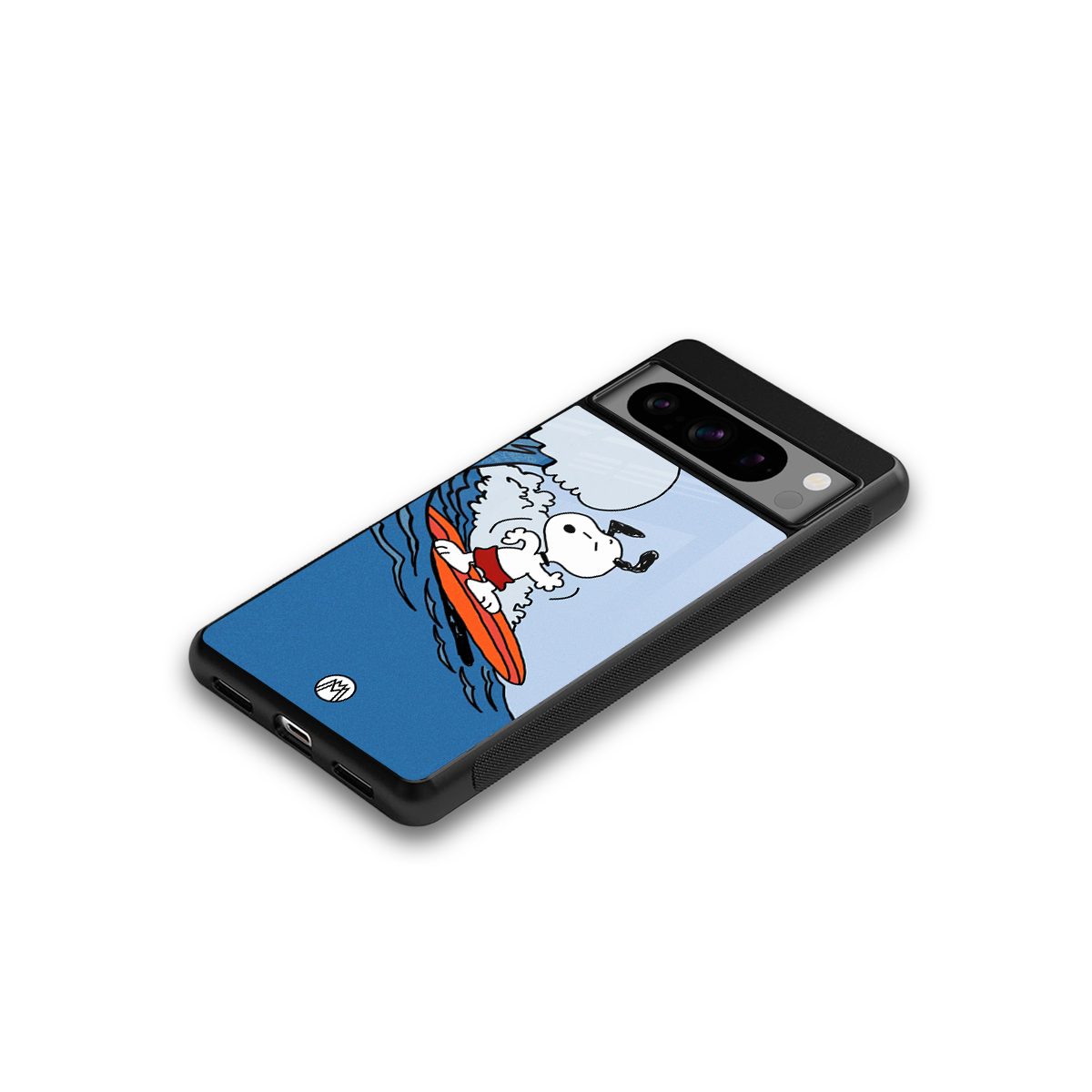snoopy surfing back phone cover | glass case for google pixel 8 pro