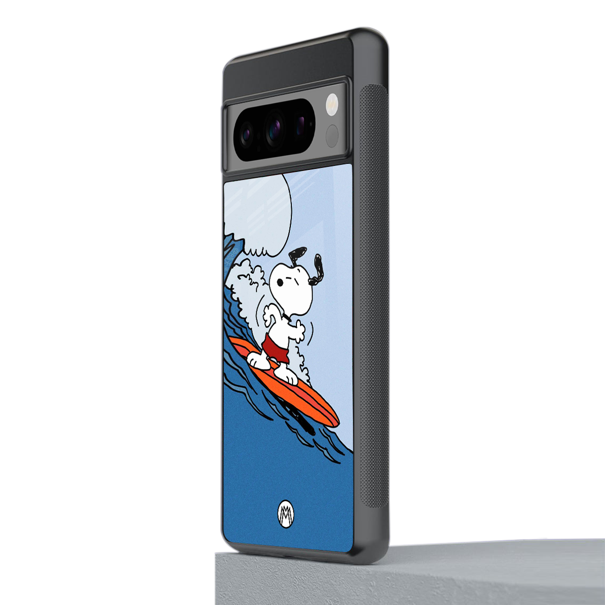 snoopy surfing back phone cover | glass case for google pixel 8 pro