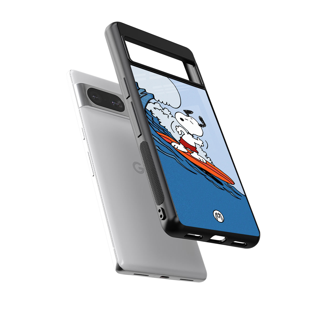 snoopy surfing back phone cover | glass case for Google Pixel 8