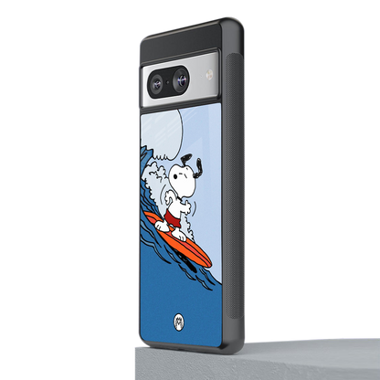 snoopy surfing back phone cover | glass case for Google Pixel 8