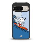 snoopy surfing back phone cover | glass case for google pixel 9