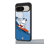 snoopy surfing back phone cover | glass case for google pixel 9
