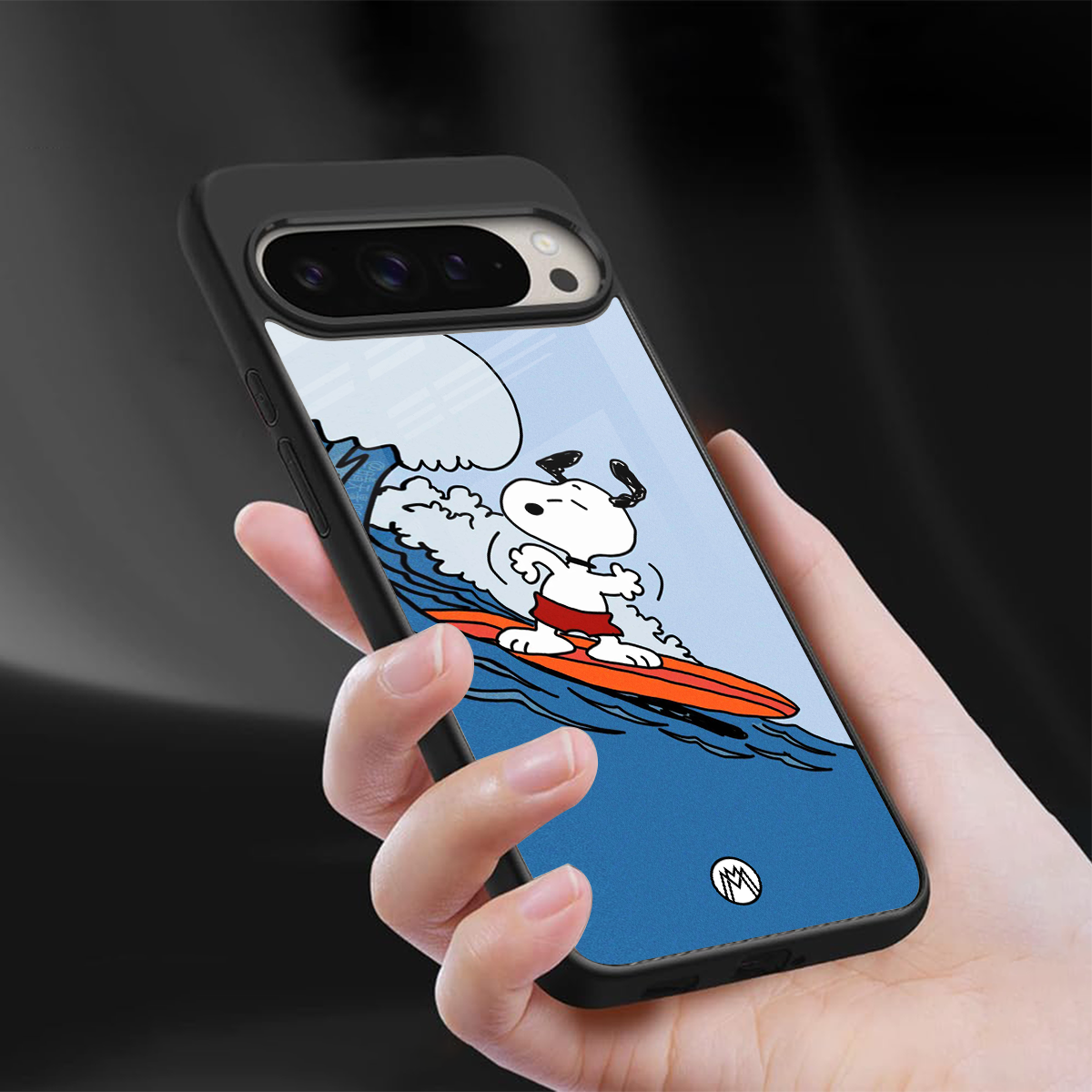 snoopy surfing back phone cover | glass case for google pixel 9 pro xl