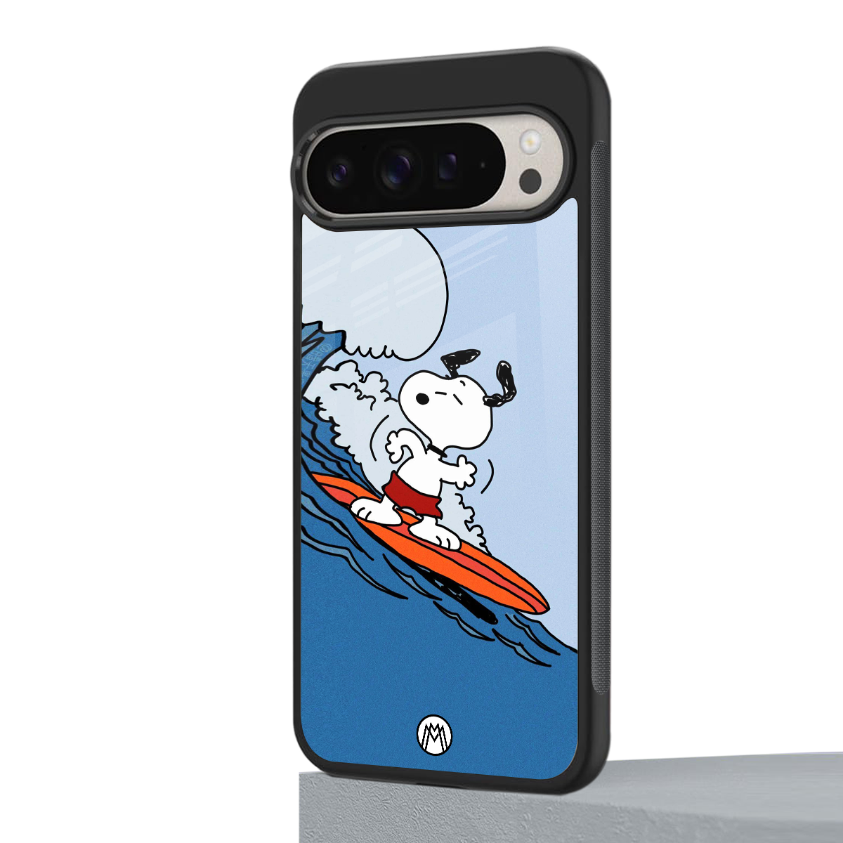 snoopy surfing back phone cover | glass case for google pixel 9 pro xl