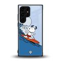 snoopy surfing back phone cover | glass case for samsung galaxy s23 ultra