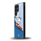snoopy surfing back phone cover | glass case for samsung galaxy s23 ultra