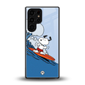 snoopy surfing back phone cover | glass case for samsung galaxy s25 ultra