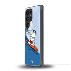 snoopy surfing back phone cover | glass case for samsung galaxy s25 ultra