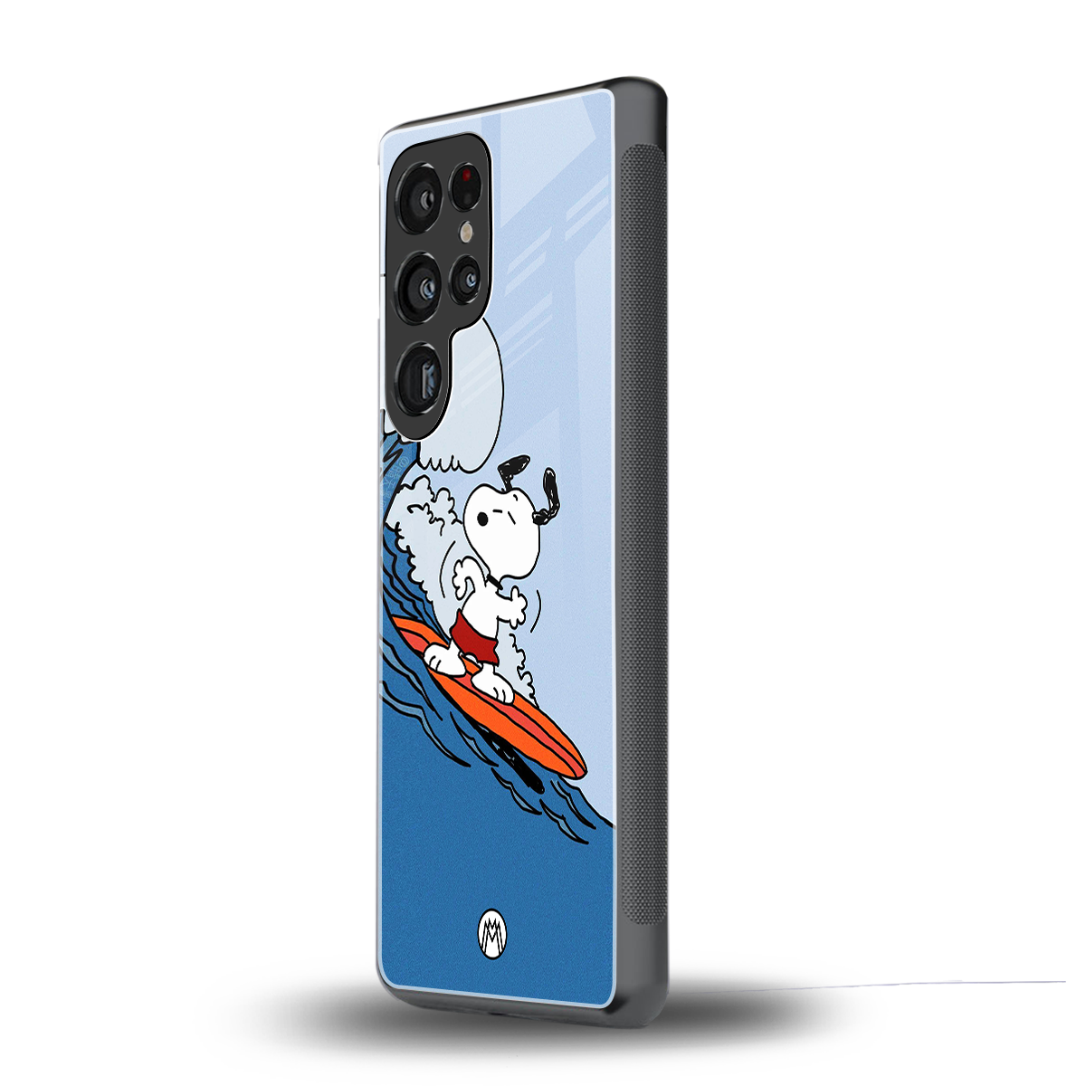 snoopy surfing back phone cover | glass case for samsung galaxy s25 ultra