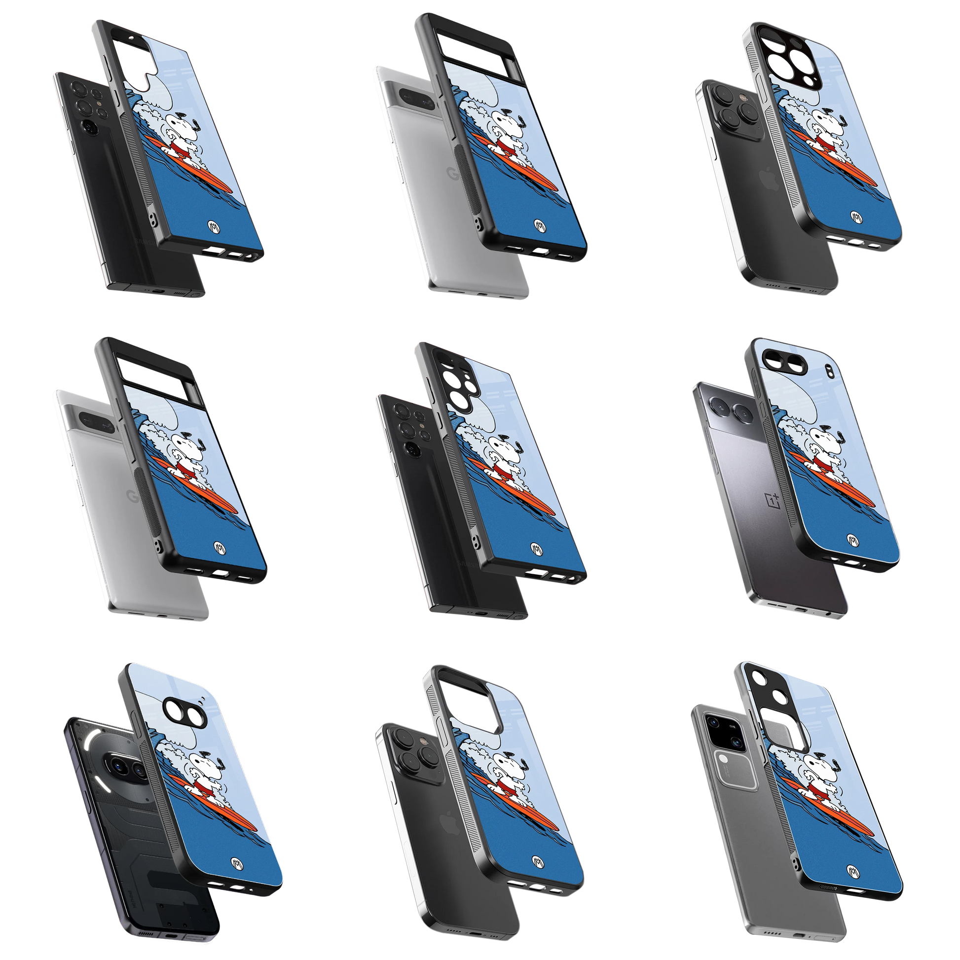 Durable Glass Back Mobile Case for iPhone, Samsung, OnePlus, Google Pixel, Redmi, Vivo, Oppo