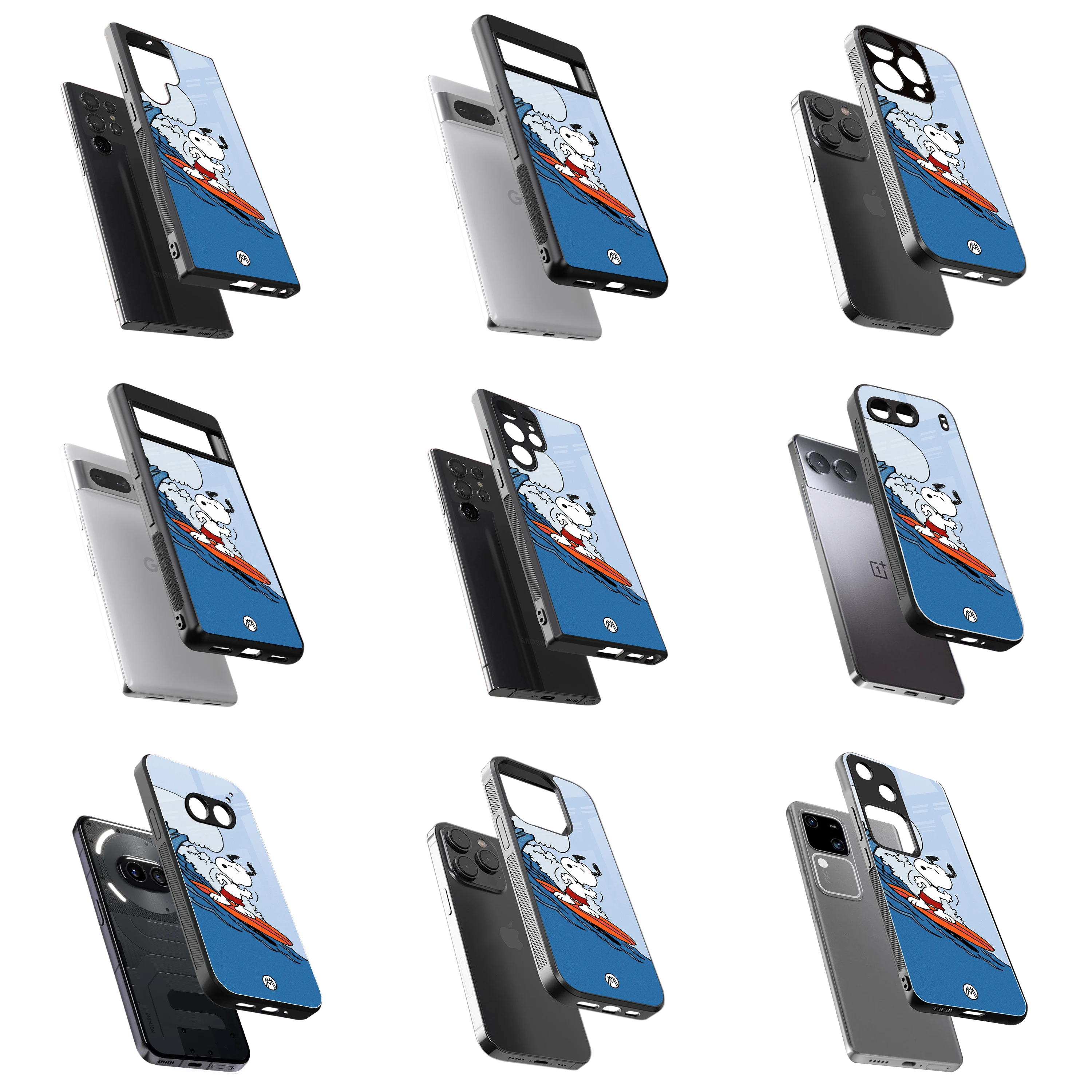 Durable Glass Back Mobile Case for iPhone, Samsung, OnePlus, Google Pixel, Redmi, Vivo, Oppo