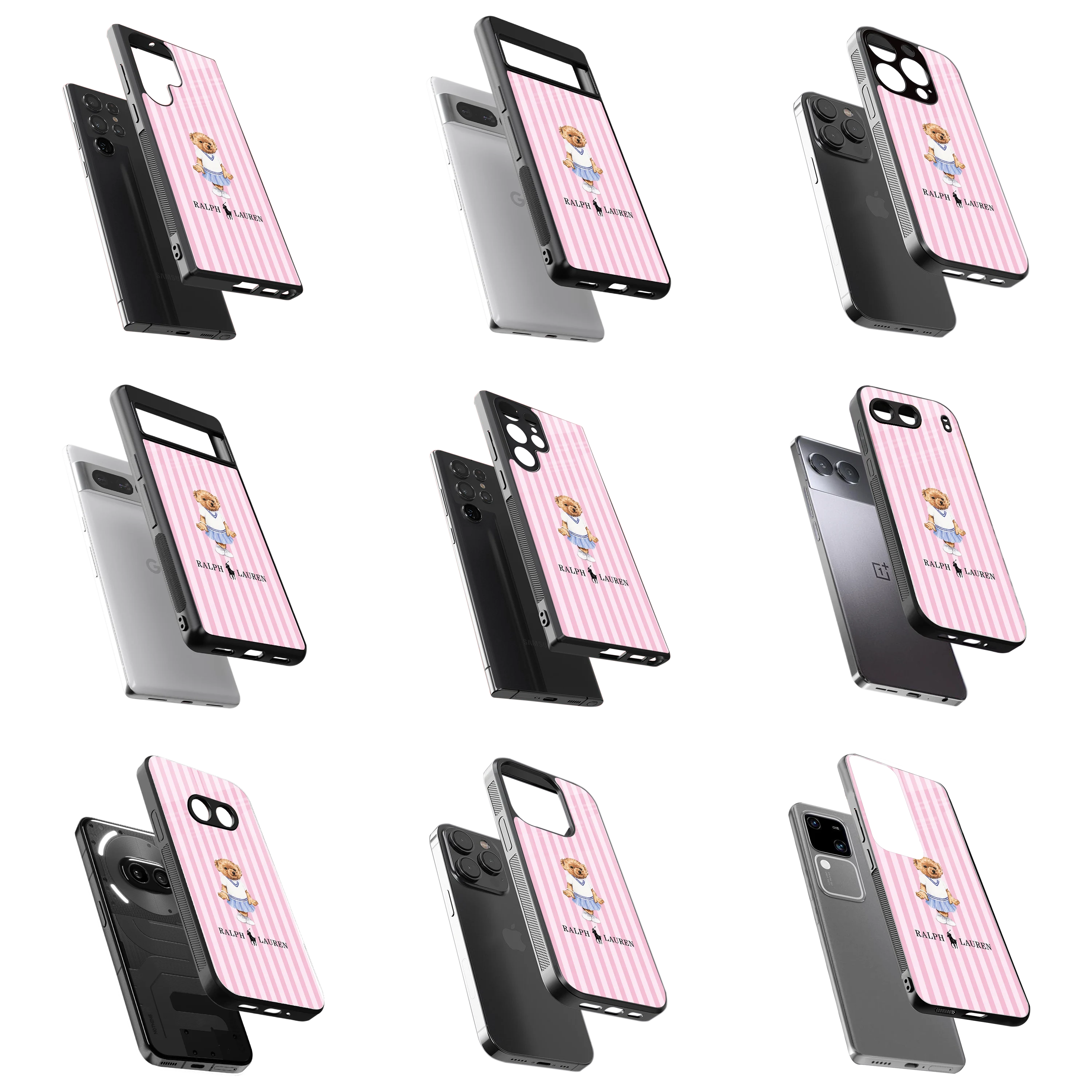 Durable Glass Back Mobile Case for iPhone, Samsung, OnePlus, Google Pixel, Redmi, Vivo, Oppo