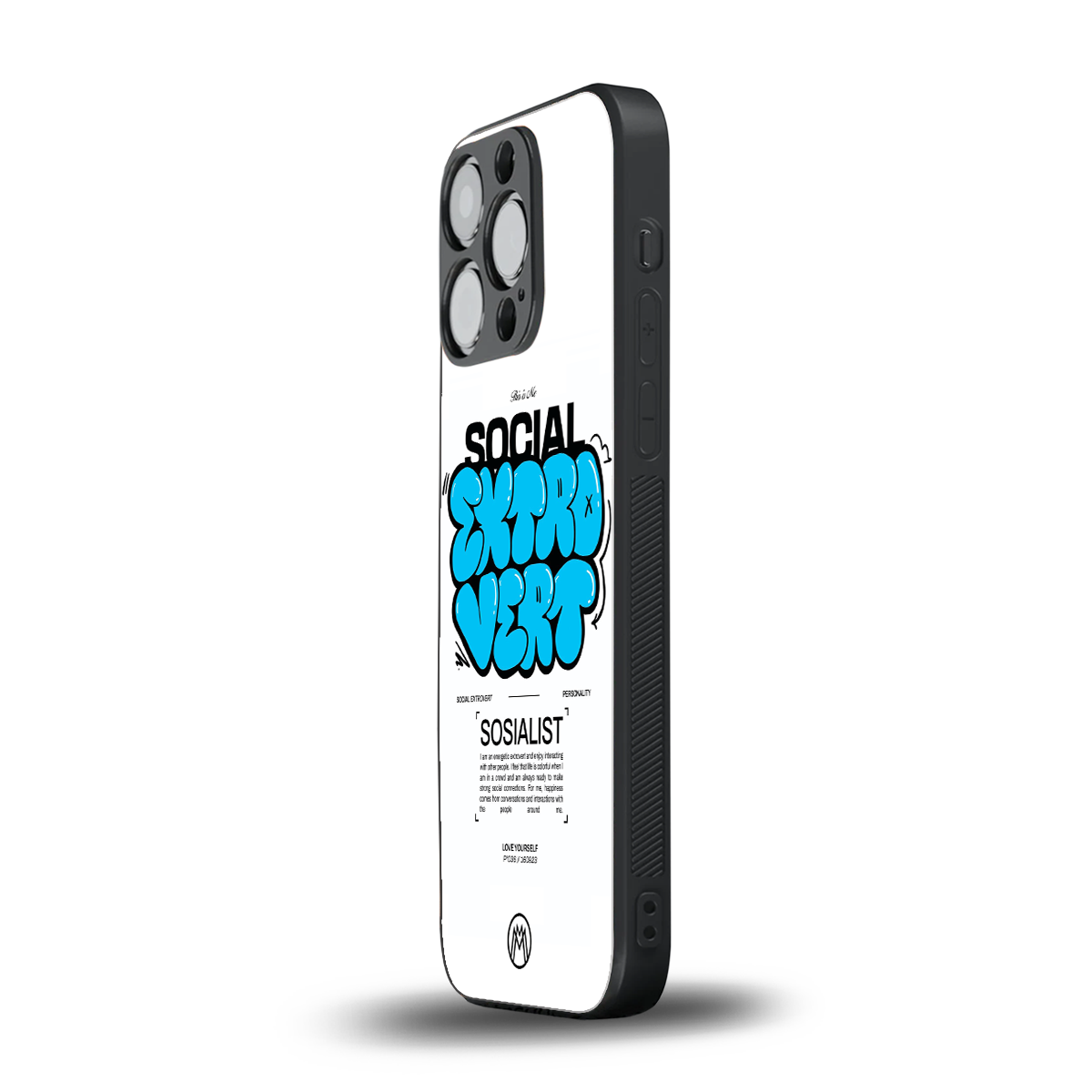 social extrovert back phone cover | glass case for iphone 13 pro