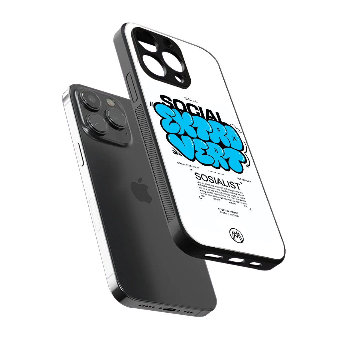 social extrovert back phone cover | glass case for iphone 14 pro max