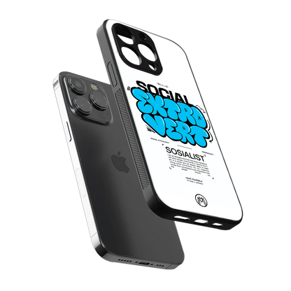 social extrovert back phone cover | glass case for iphone 14 pro max