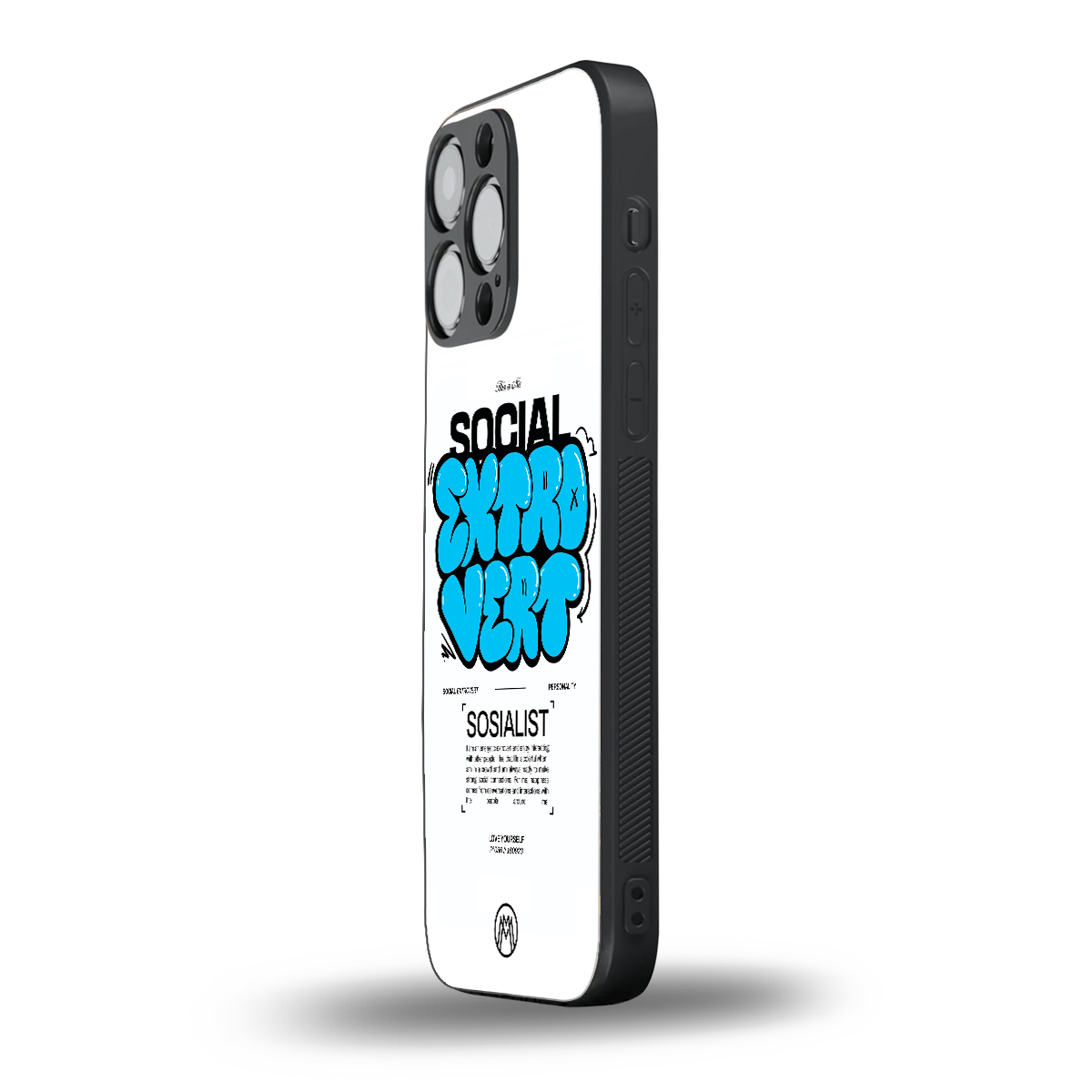 social extrovert back phone cover | glass case for iphone 15 pro max