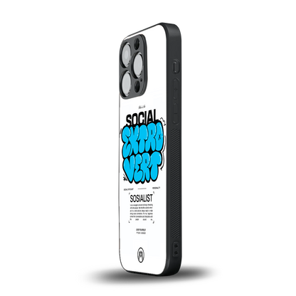 social extrovert back phone cover | glass case for iphone 14 pro